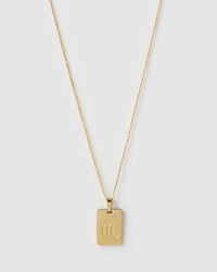 Zodiac Gold Tag Necklace