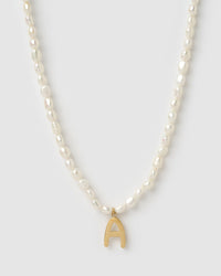 Statement Letter Pearl Necklace